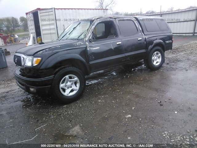 5TEHN72N53Z164838 - 2003 TOYOTA TACOMA DOUBLE CAB BLACK photo 2