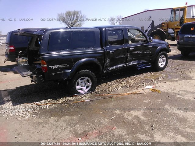 5TEHN72N53Z164838 - 2003 TOYOTA TACOMA DOUBLE CAB BLACK photo 4