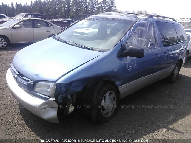 4T3ZF13C9YU234808 - 2000 TOYOTA SIENNA LE/XLE BLUE photo 2