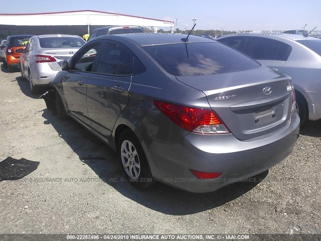 KMHCT4AE3EU723083 - 2014 HYUNDAI ACCENT GLS/GS GRAY photo 3