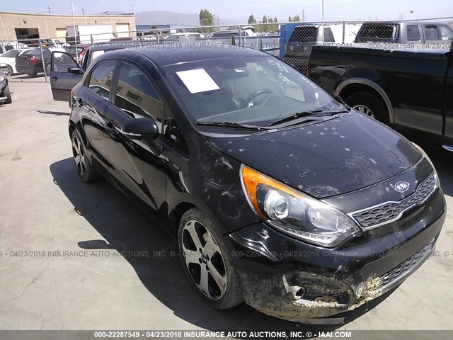 KNADN5A38C6081255 - 2012 KIA RIO EX/SX BLACK photo 1