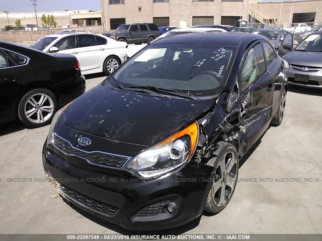 KNADN5A38C6081255 - 2012 KIA RIO EX/SX BLACK photo 2