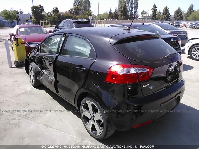 KNADN5A38C6081255 - 2012 KIA RIO EX/SX BLACK photo 3