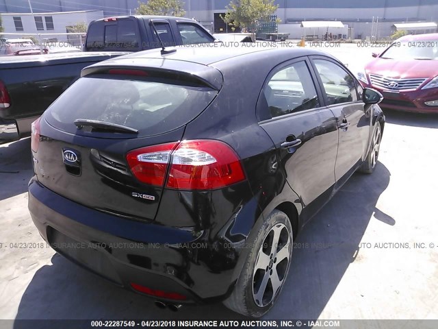 KNADN5A38C6081255 - 2012 KIA RIO EX/SX BLACK photo 4