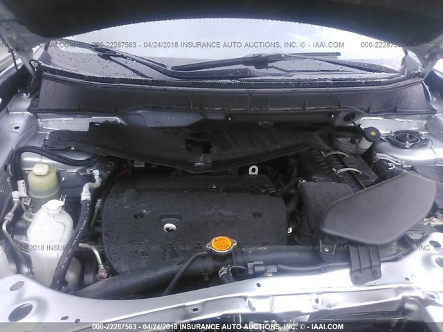 JA4AS2AWXCU019773 - 2012 MITSUBISHI OUTLANDER ES SILVER photo 10