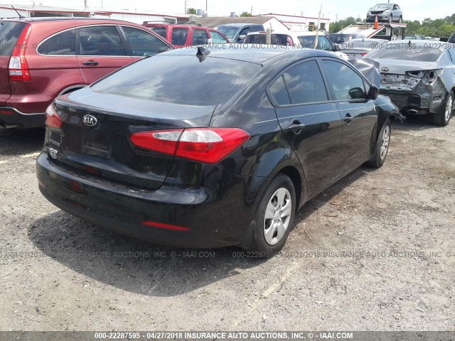 KNAFK4A63G5550107 - 2016 KIA FORTE LX BLACK photo 4