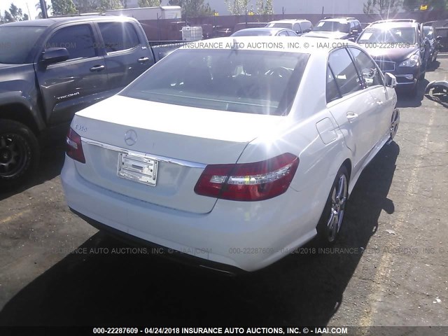 WDDHF5KB7CA605523 - 2012 MERCEDES-BENZ E 350 WHITE photo 4