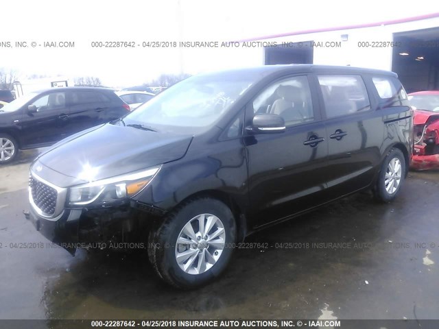 KNDMA5C14G6149521 - 2016 KIA SEDONA L BLACK photo 2