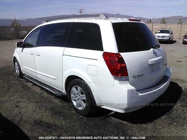 5N1BV28U25N114312 - 2005 NISSAN QUEST S/SE/SL WHITE photo 3