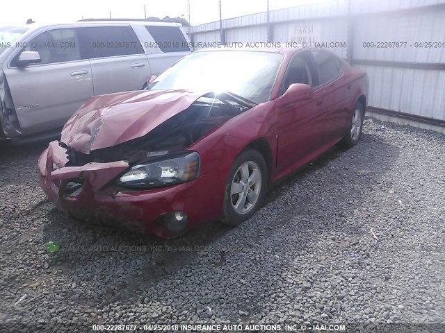 2G2WP552781149541 - 2008 PONTIAC GRAND PRIX RED photo 2