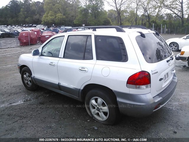 KM8SC13E15U982601 - 2005 HYUNDAI SANTA FE GLS/LX WHITE photo 3