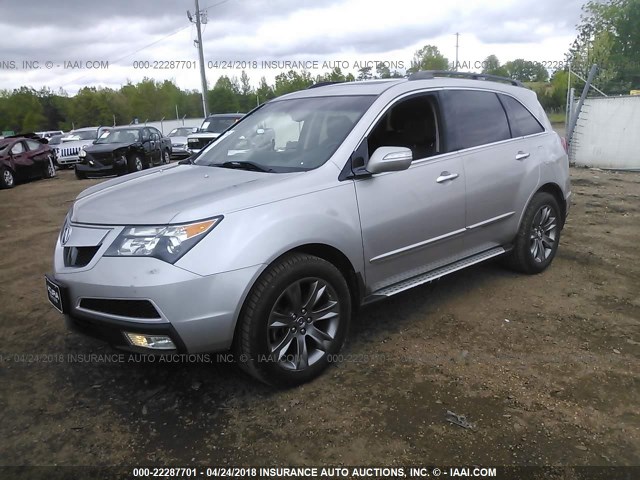 2HNYD2H75AH507942 - 2010 ACURA MDX ADVANCE SILVER photo 2