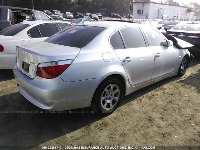 WBANA535X4B175435 - 2004 BMW 525 I SILVER photo 4