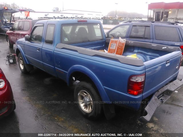 1FTYR14U11TA00701 - 2001 FORD RANGER SUPER CAB BLUE photo 3