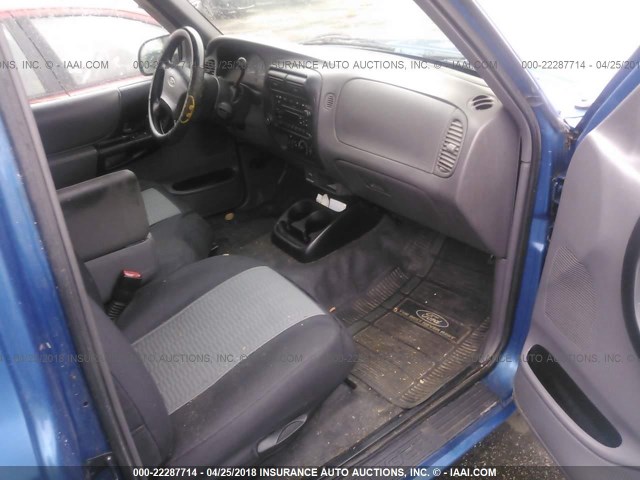 1FTYR14U11TA00701 - 2001 FORD RANGER SUPER CAB BLUE photo 5