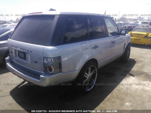 SALME15467A262641 - 2007 LAND ROVER RANGE ROVER HSE SILVER photo 4