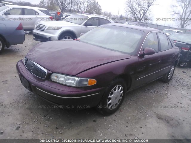 2G4WS52J311185802 - 2001 BUICK CENTURY CUSTOM BURGUNDY photo 2