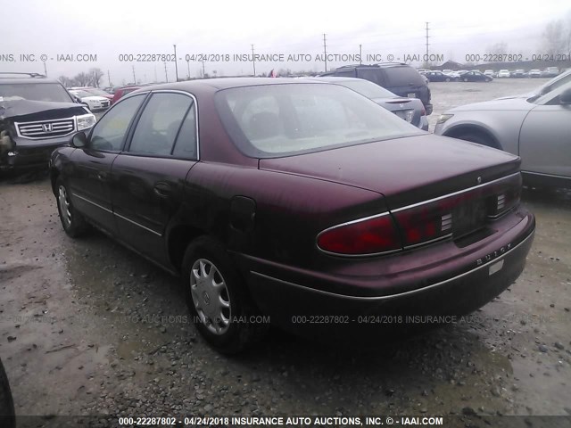 2G4WS52J311185802 - 2001 BUICK CENTURY CUSTOM BURGUNDY photo 3