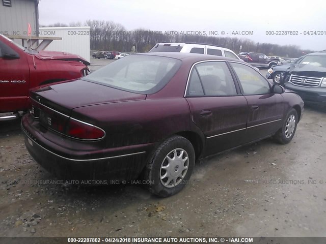 2G4WS52J311185802 - 2001 BUICK CENTURY CUSTOM BURGUNDY photo 4