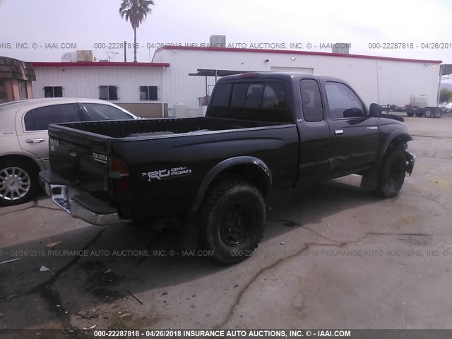 4TASN92N1YZ584287 - 2000 TOYOTA TACOMA XTRACAB PRERUNNER BLACK photo 4