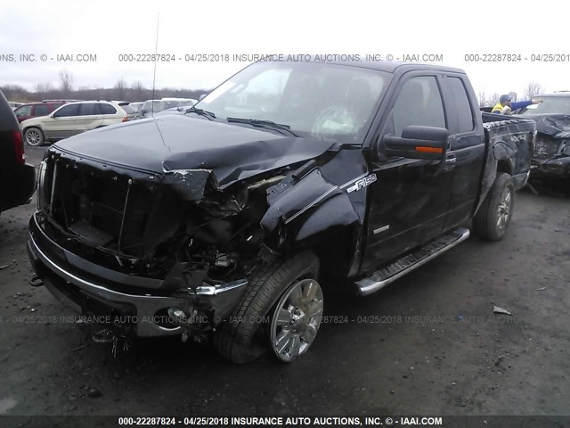 1FTFX1ET1BFC68912 - 2011 FORD F150 SUPER CAB BLACK photo 2