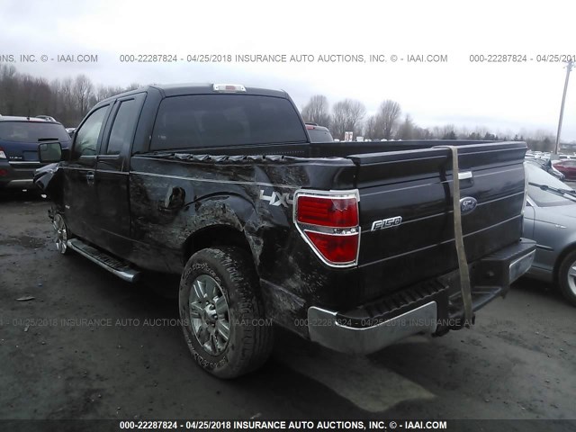 1FTFX1ET1BFC68912 - 2011 FORD F150 SUPER CAB BLACK photo 3