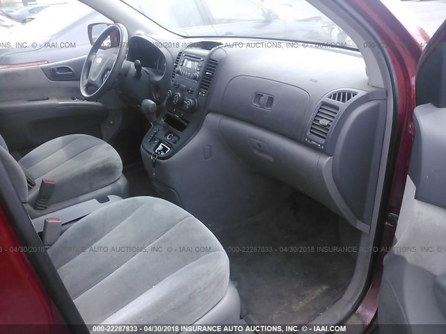 KNDMB233776179402 - 2007 KIA SEDONA EX/LX RED photo 5