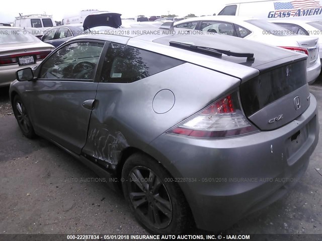 JHMZF1C65BS011884 - 2011 HONDA CR-Z EX SILVER photo 3