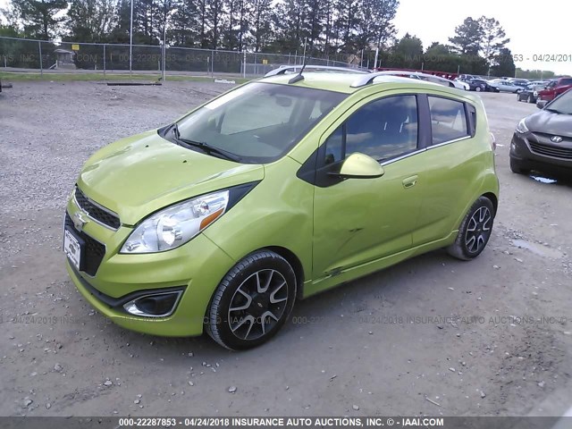 KL8CF6S99DC506188 - 2013 CHEVROLET SPARK 2LT GREEN photo 2