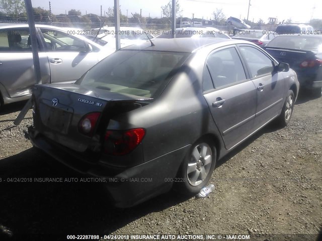 1NXBR30E98Z006021 - 2008 TOYOTA COROLLA CE/LE/S GRAY photo 4