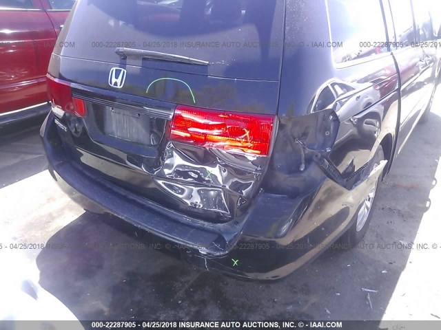 5FNRL3H68AB037115 - 2010 HONDA ODYSSEY EXL შავი ფოტო 6