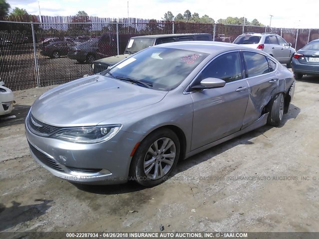 1C3CCCAB8FN546583 - 2015 CHRYSLER 200 LIMITED SILVER photo 2