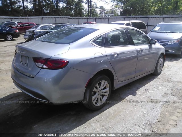 1C3CCCAB8FN546583 - 2015 CHRYSLER 200 LIMITED SILVER photo 4