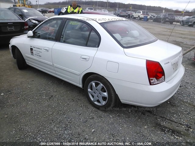 KMHDN46D46U305597 - 2006 HYUNDAI ELANTRA GLS/GT/LIMITED WHITE photo 3