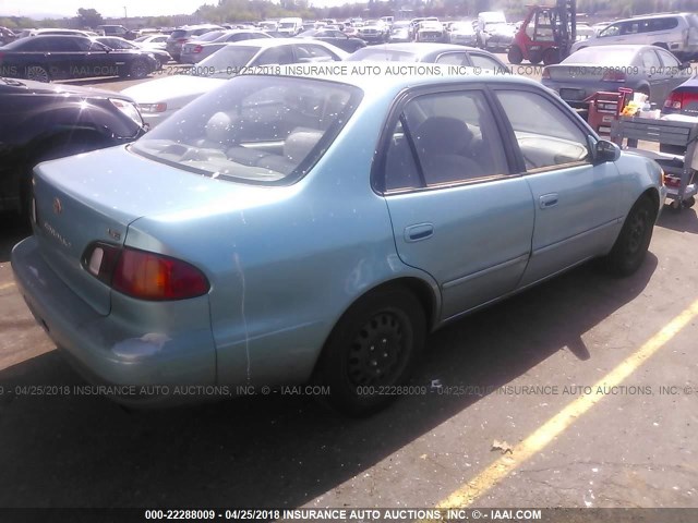 1NXBR12E2XZ256278 - 1999 TOYOTA COROLLA VE/CE/LE TURQUOISE photo 4