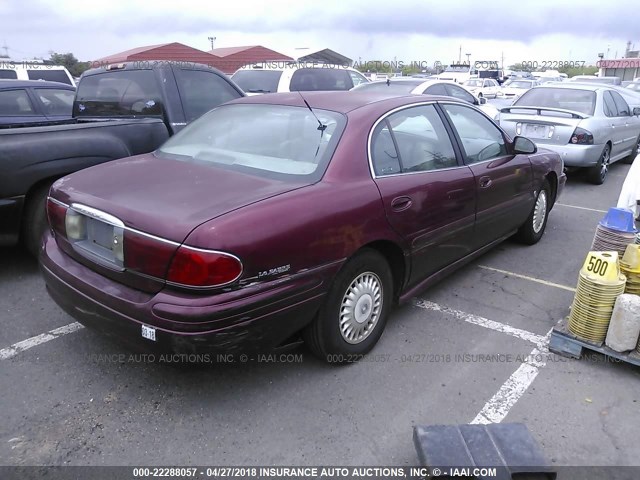 1G4HP54K414289252 - 2001 BUICK LESABRE CUSTOM MAROON photo 4