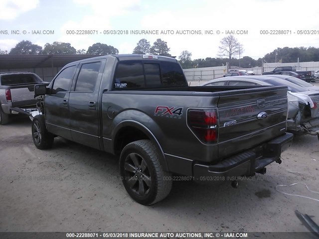 1FTFW1EF1CFC10880 - 2012 FORD F150 SUPERCREW GRAY photo 3