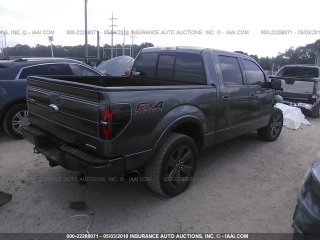 1FTFW1EF1CFC10880 - 2012 FORD F150 SUPERCREW GRAY photo 4