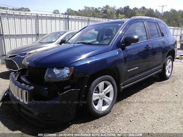 1C4NJCBA4GD734220 - 2016 JEEP COMPASS SPORT BLUE photo 2