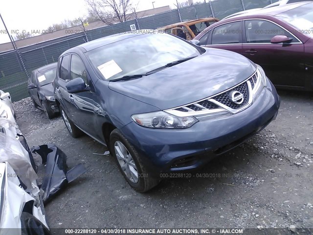 JN8AZ1MW9CW236697 - 2012 NISSAN MURANO S/SL/LE BLUE photo 1