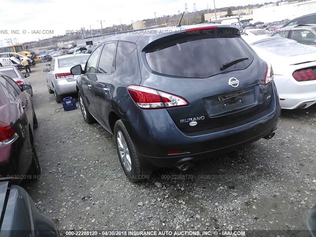 JN8AZ1MW9CW236697 - 2012 NISSAN MURANO S/SL/LE BLUE photo 3