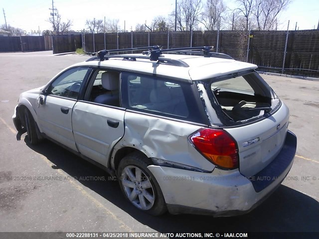 4S4BP61C866360411 - 2006 SUBARU LEGACY OUTBACK 2.5I TAN photo 3