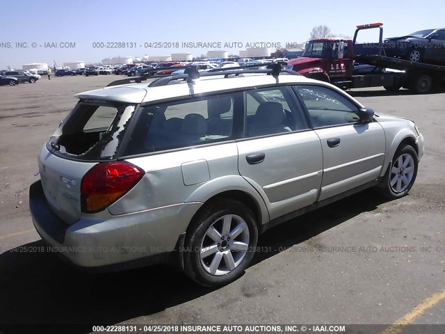 4S4BP61C866360411 - 2006 SUBARU LEGACY OUTBACK 2.5I TAN photo 4