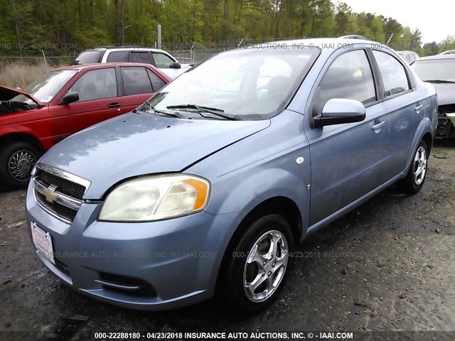 KL1TD56657B119484 - 2007 CHEVROLET AVEO LS BLUE photo 2