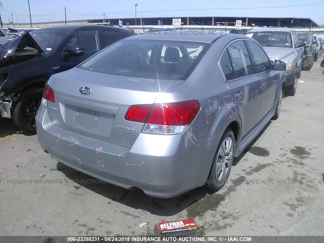 4S3BMCA66A3229770 - 2010 SUBARU LEGACY 2.5I SILVER photo 4