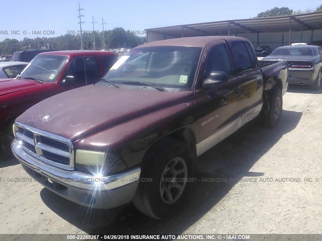 1B7HL2AN51S292038 - 2001 DODGE DAKOTA QUAD MAROON photo 2