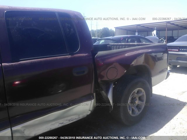 1B7HL2AN51S292038 - 2001 DODGE DAKOTA QUAD MAROON photo 6