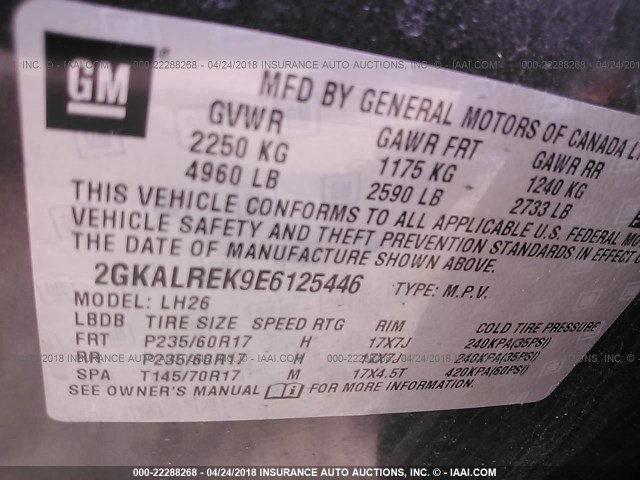 2GKALREK9E6125446 - 2014 GMC TERRAIN SLE GRAY photo 9