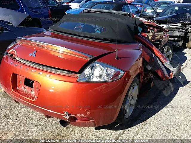 4A3AL25F87E014811 - 2007 MITSUBISHI ECLIPSE SPYDER GS ORANGE photo 4