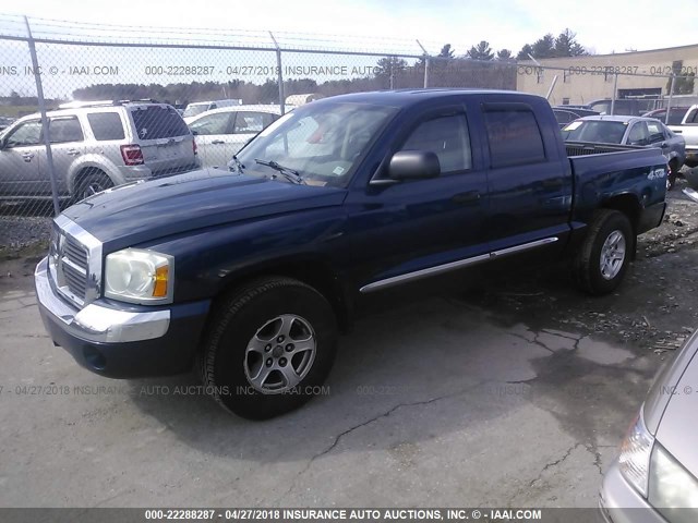 1D7HW58N95S227669 - 2005 DODGE DAKOTA QUAD LARAMIE BLUE photo 2